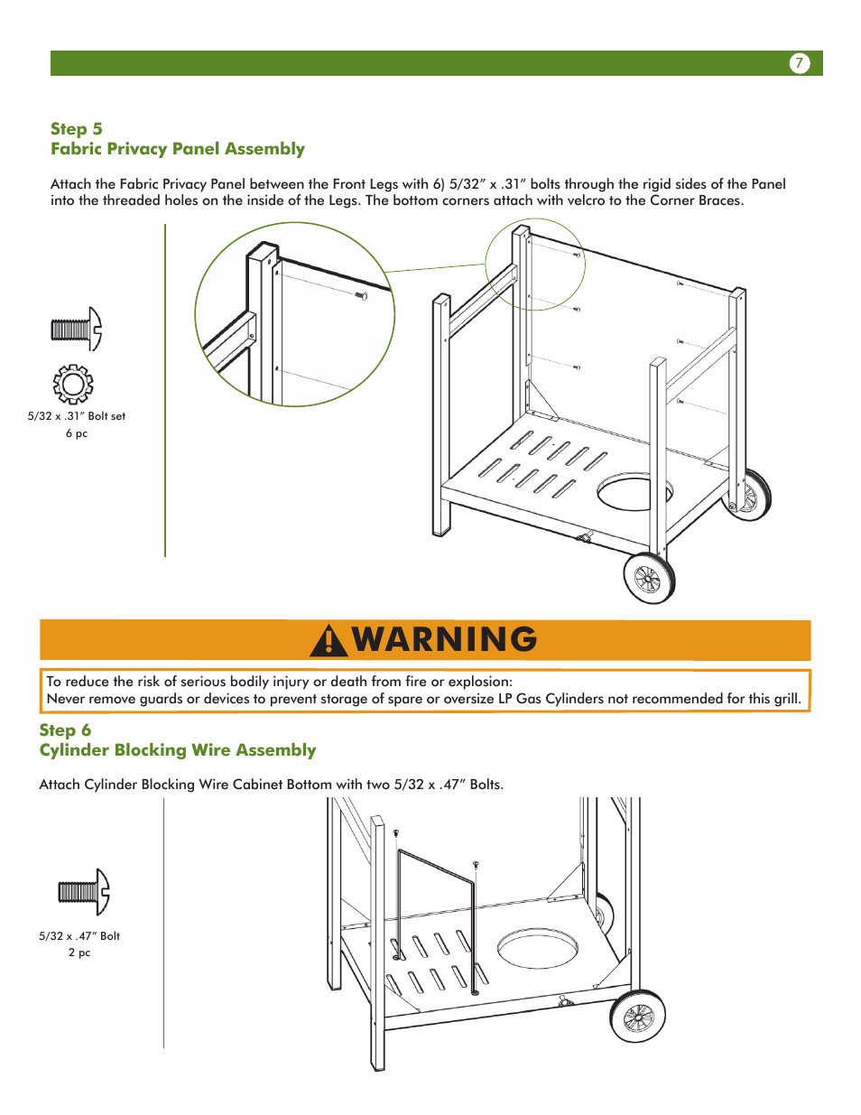 Warning | Aussie Vantage LP 6703C8FKK1 User Manual | Page 7 / 36