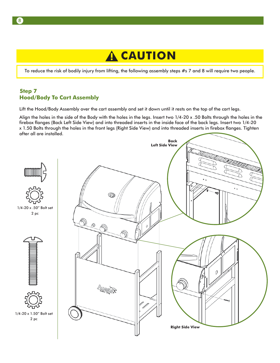 Caution | Aussie Vantage LP 6703C8FKK1 User Manual | Page 8 / 36
