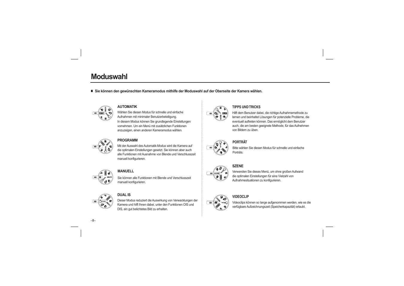 Moduswahl | Samsung L110 User Manual | Page 25 / 98