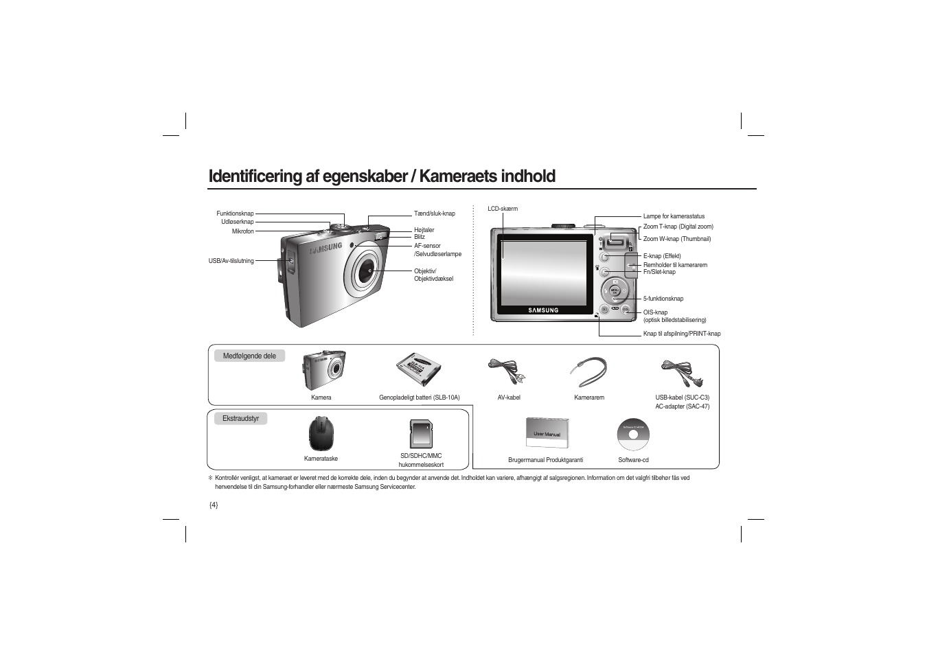 Identificering af egenskaber / kameraets indhold | Samsung L110 User Manual | Page 69 / 98