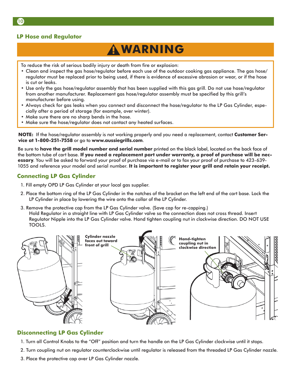 Warning | Aussie 69F6U00KS1 User Manual | Page 10 / 28