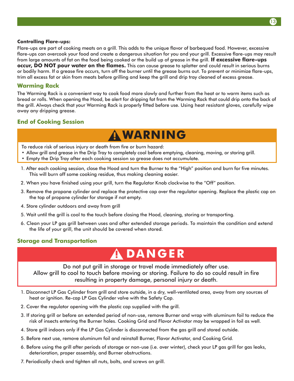 Warning | Aussie 6T01U00SS1 User Manual | Page 13 / 20