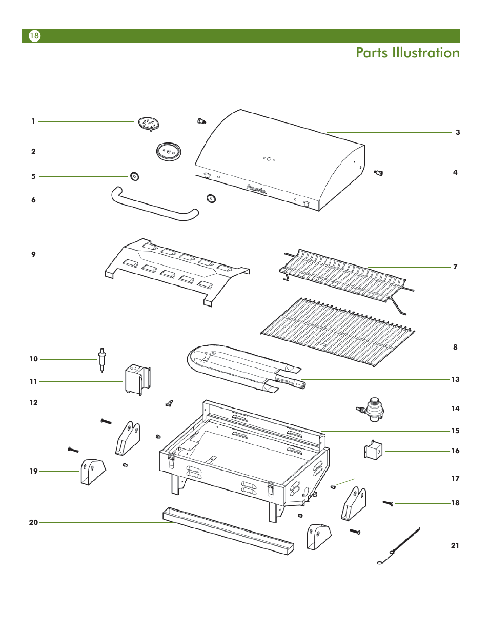 Parts illustration | Aussie 6T01U00SS1 User Manual | Page 18 / 20