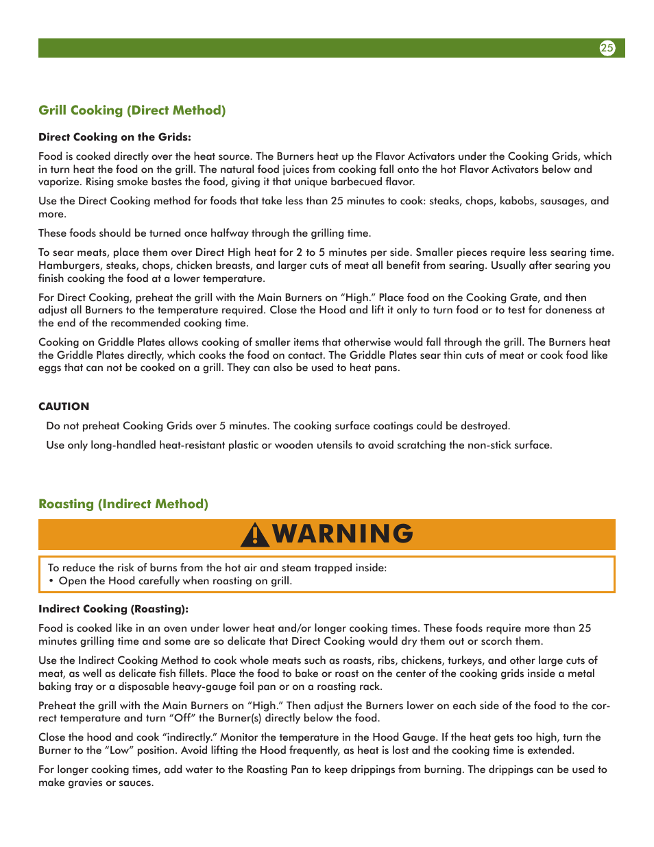 Warning | Aussie Vantage LP Gass Grill 6804T8UK91 User Manual | Page 25 / 36