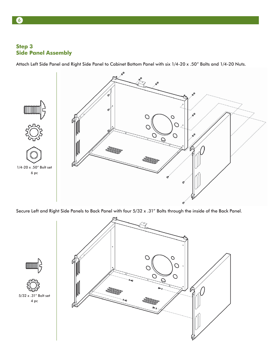 Step 3 side panel assembly | Aussie Vantage LP Gass Grill 6804T8UK91 User Manual | Page 6 / 36