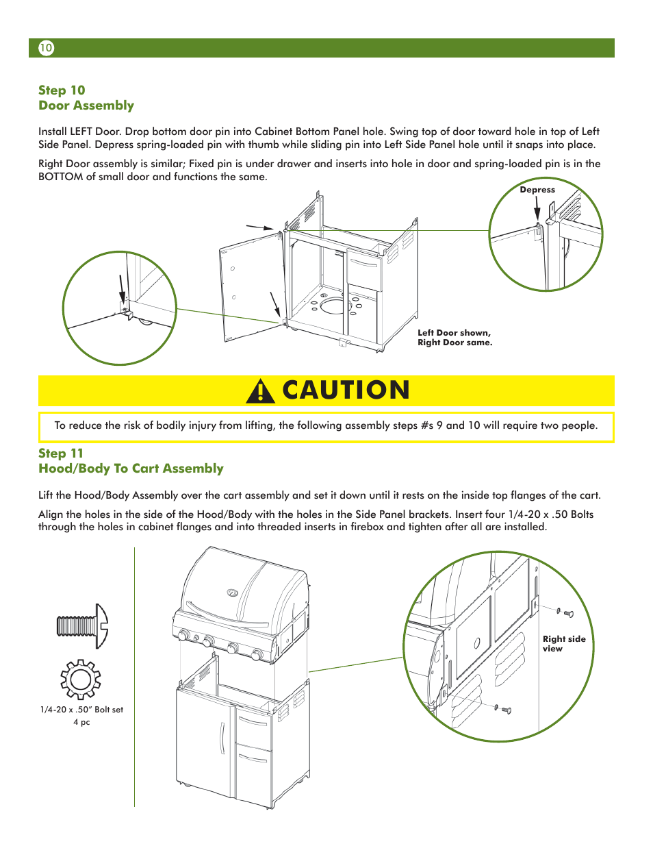 Caution | Aussie Vantage LP Gass Grill 6804T80SS1 User Manual | Page 10 / 38