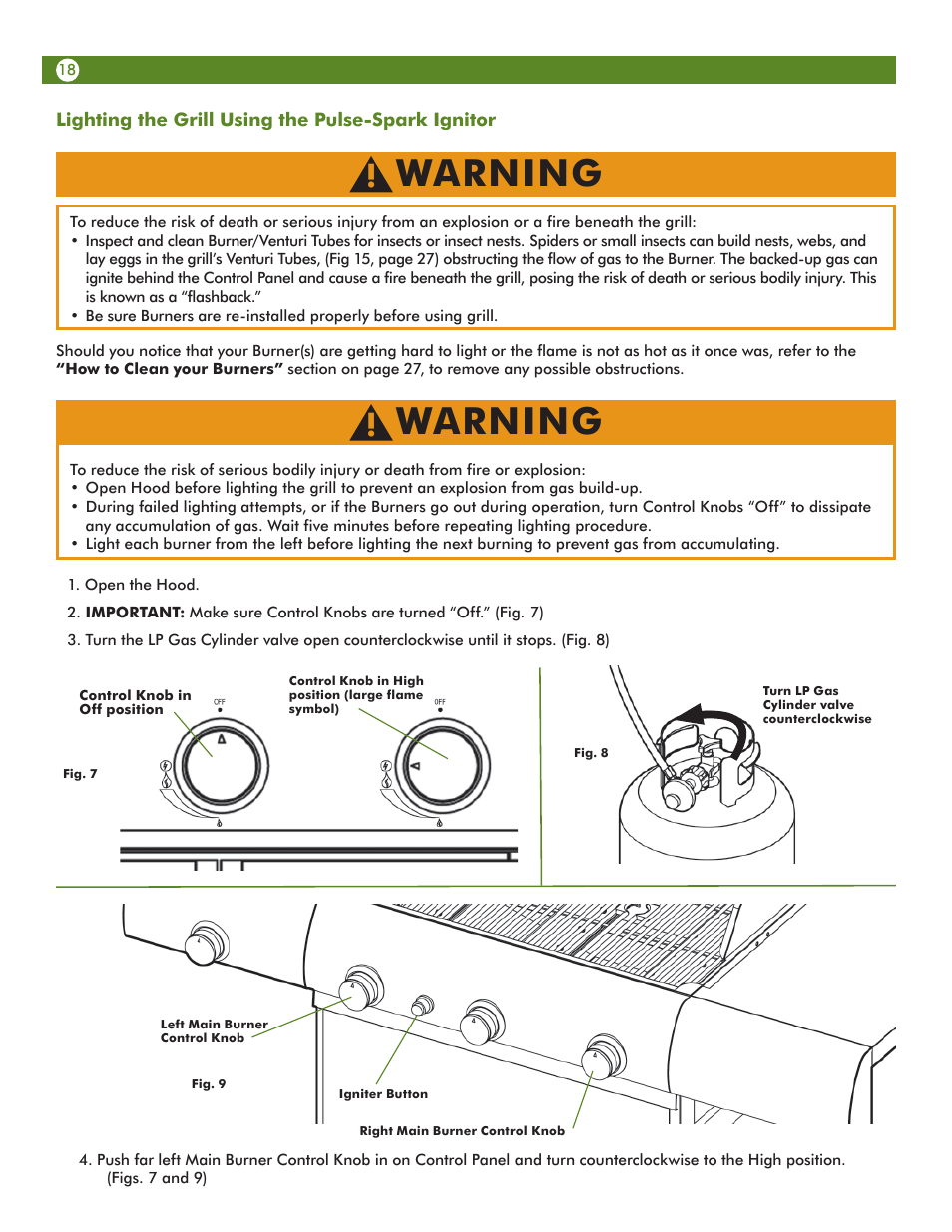 Warning | Aussie Vantage LP 6703T8DV31 User Manual | Page 18 / 36