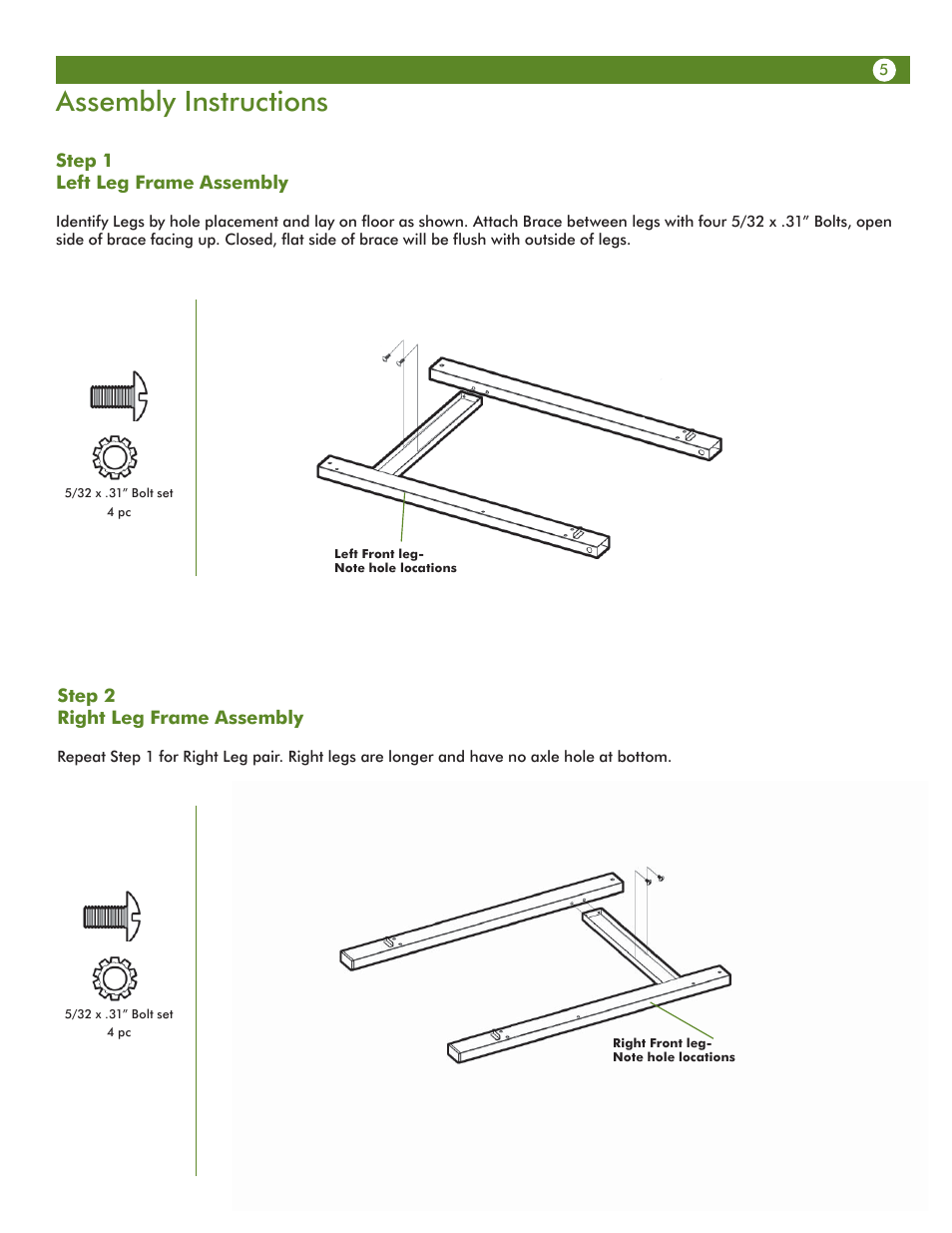 Assembly instructions | Aussie Vantage LP 6703T8DV31 User Manual | Page 5 / 36