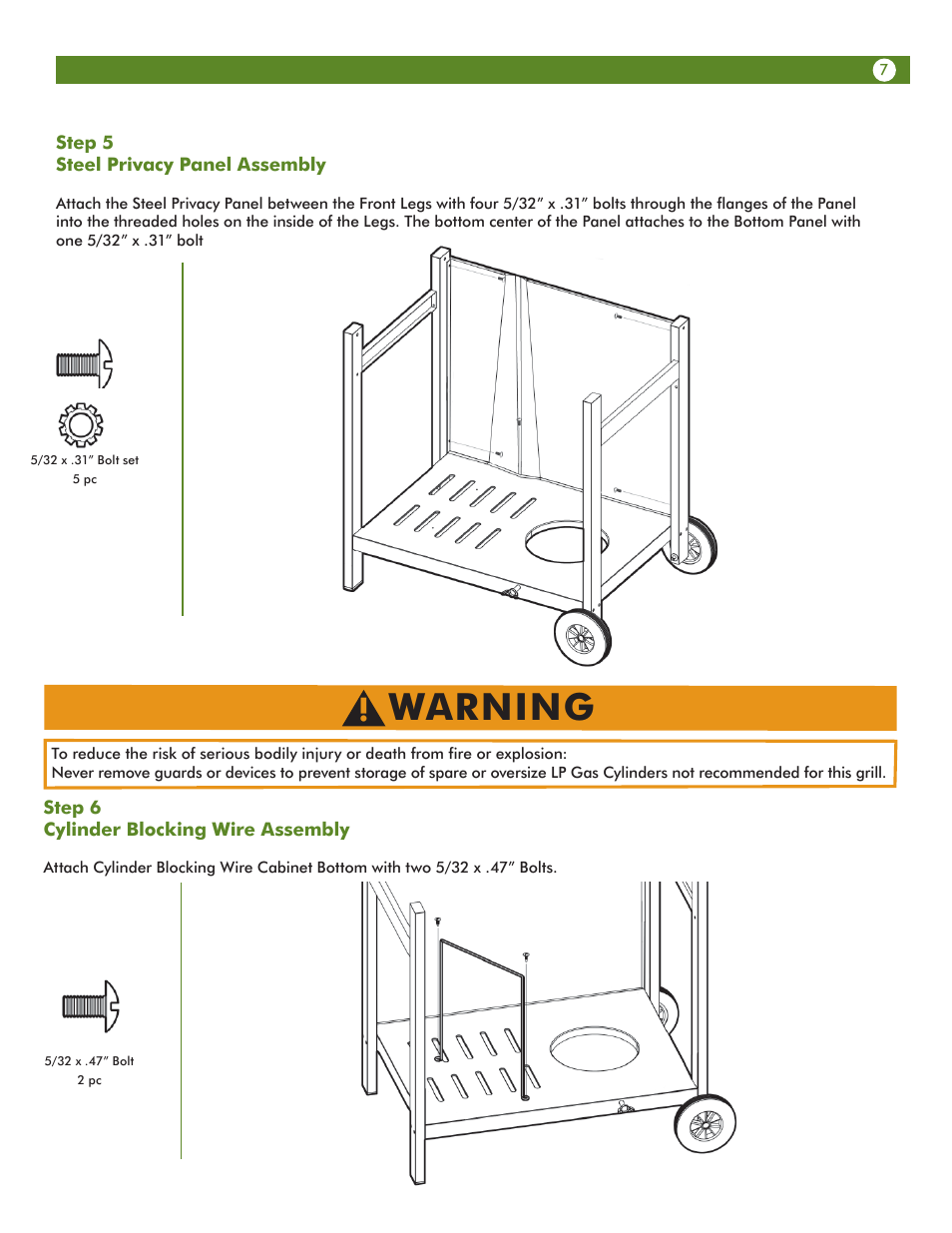 Warning | Aussie Vantage LP 6703T8DV31 User Manual | Page 7 / 36