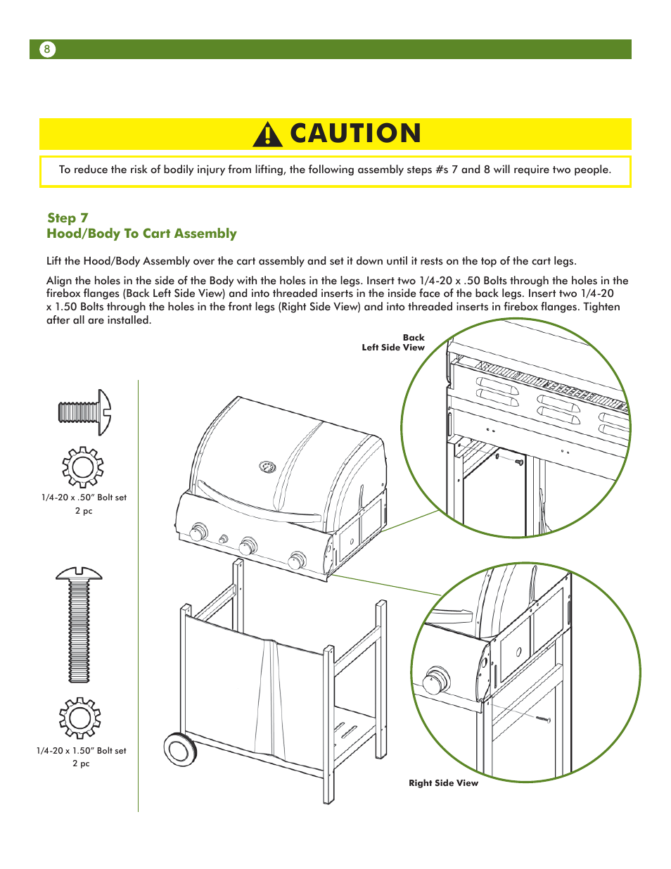 Caution | Aussie Vantage LP 6703T8DV31 User Manual | Page 8 / 36