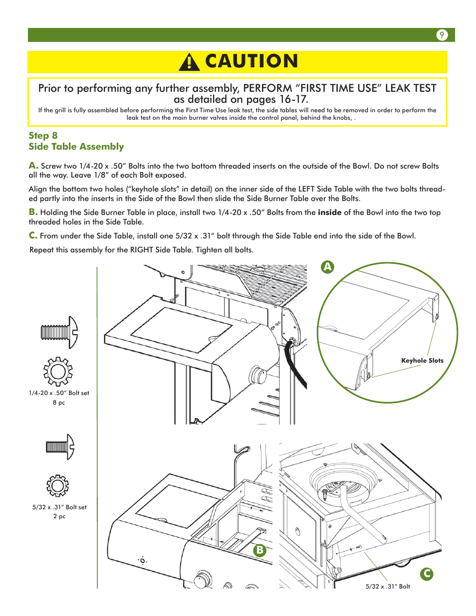 Caution | Aussie Vantage LP 6703T8DV31 User Manual | Page 9 / 36