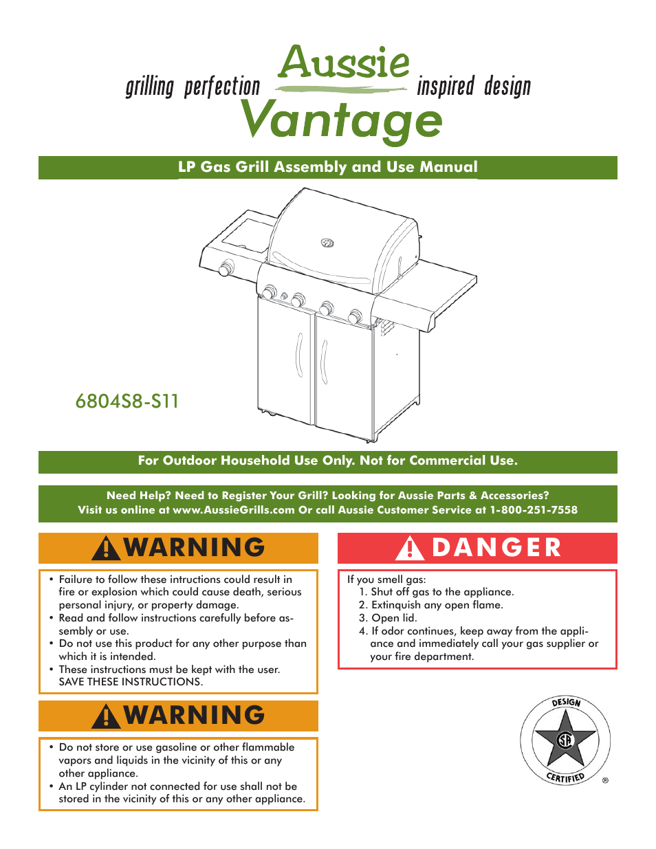 Aussie Vantage LP 6804S8-S11 User Manual | 36 pages