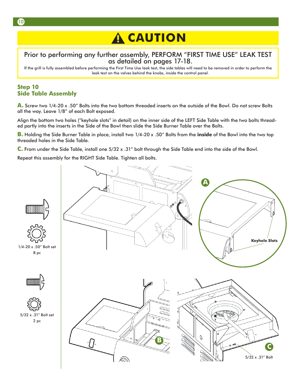 Caution, Bc a | Aussie Vantage LP 6804S8-S11 User Manual | Page 10 / 36