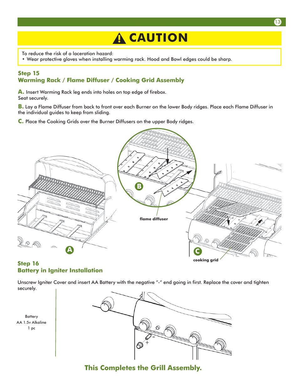 Caution | Aussie Vantage LP 6804S8-S11 User Manual | Page 13 / 36