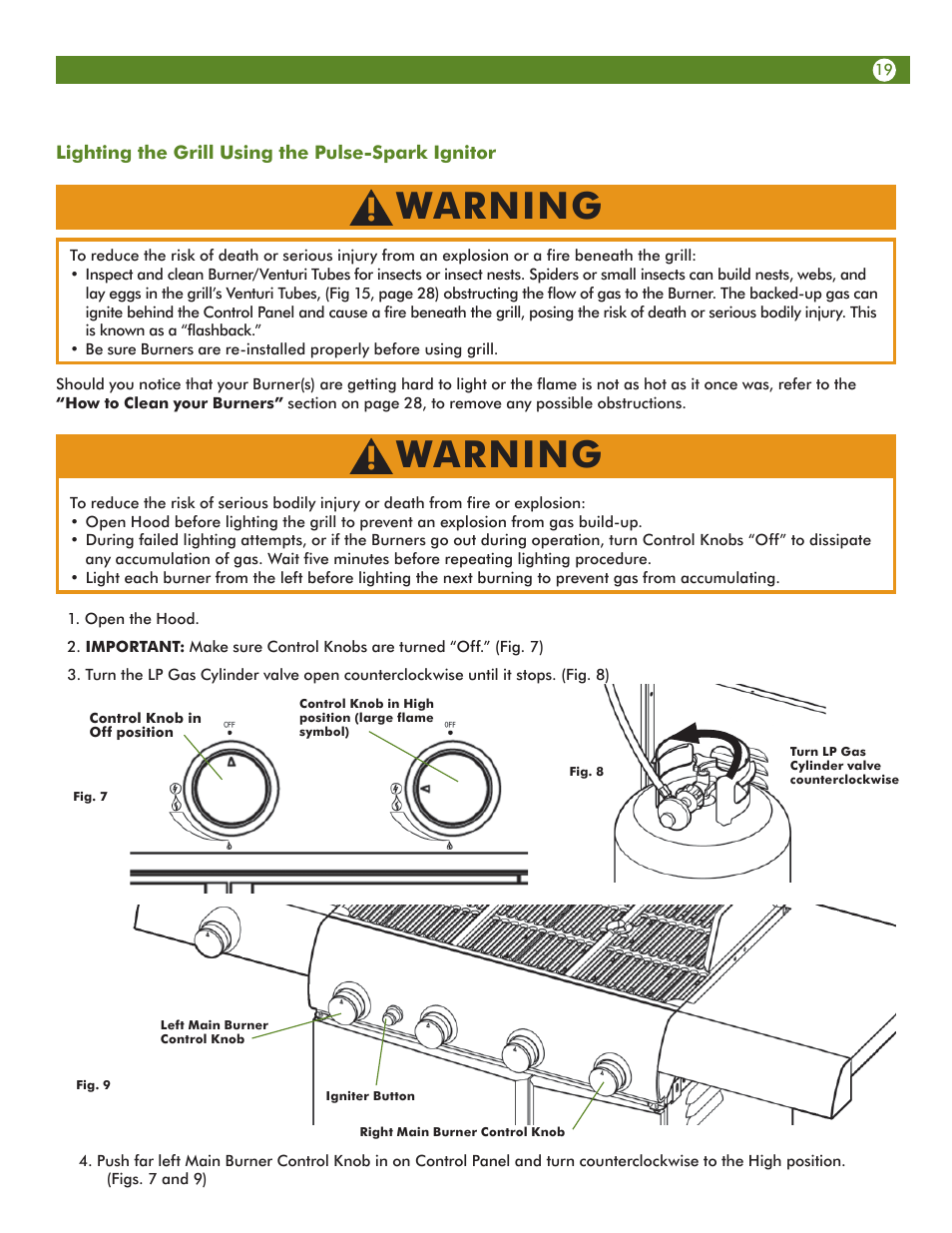 Warning | Aussie Vantage LP 6804S8-S11 User Manual | Page 19 / 36