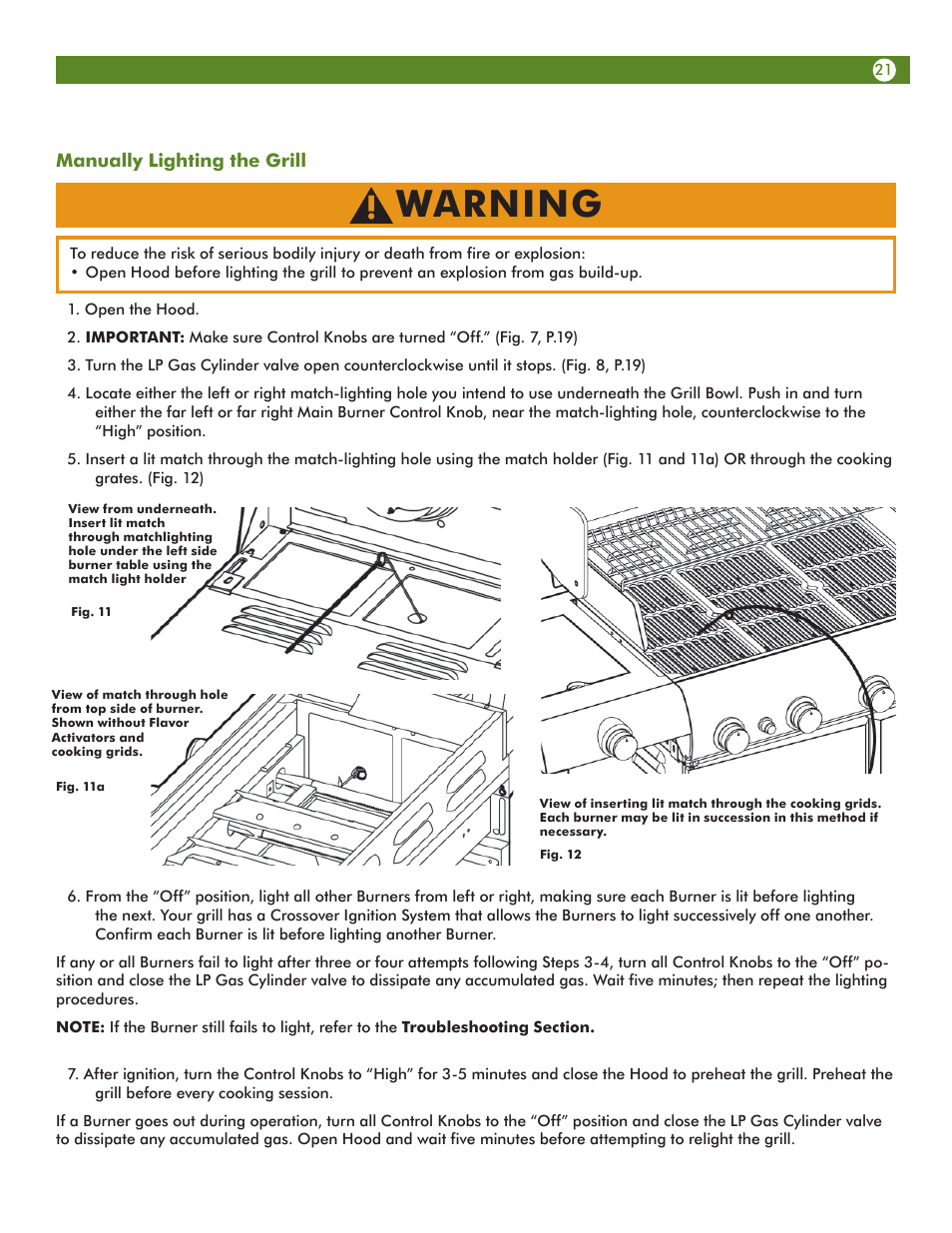 Warning | Aussie Vantage LP 6804S8-S11 User Manual | Page 21 / 36