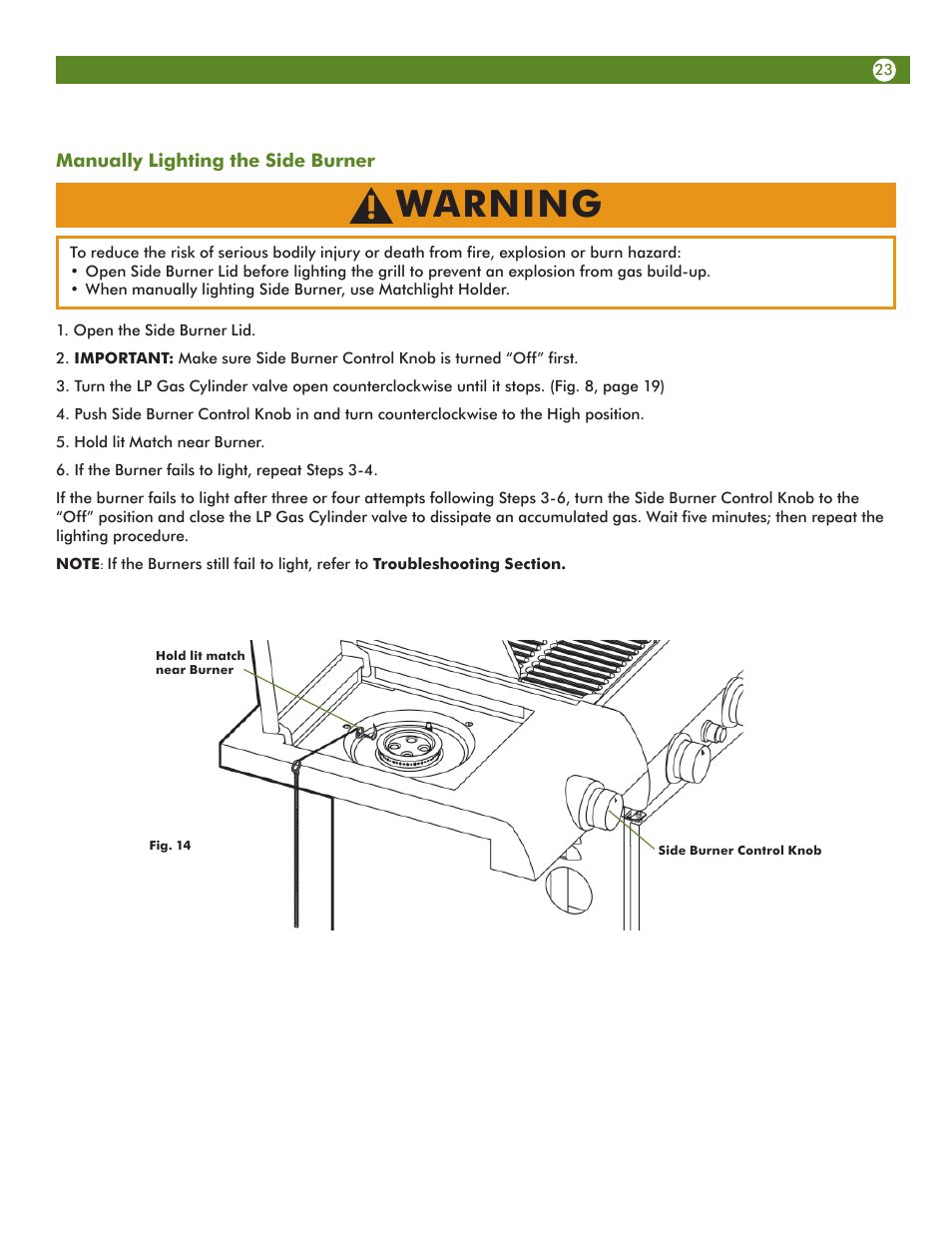 Warning | Aussie Vantage LP 6804S8-S11 User Manual | Page 23 / 36