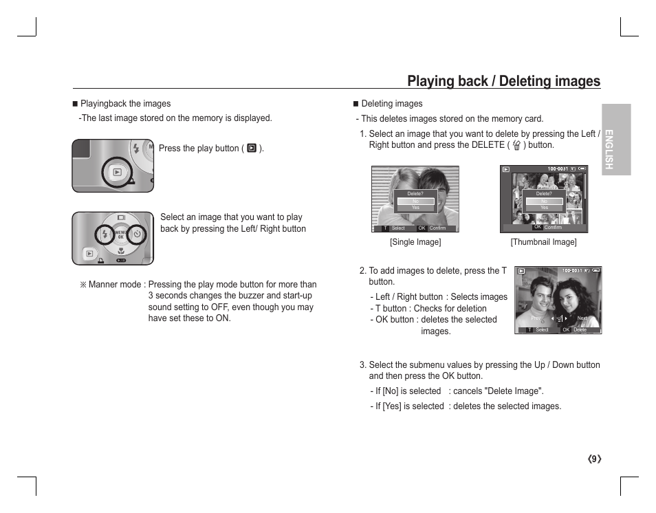 Playing back / deleting images | Samsung KENOX S860 User Manual | Page 10 / 98