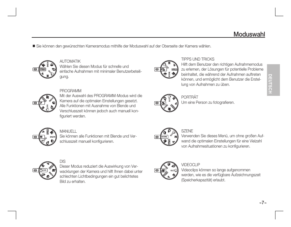 Moduswahl | Samsung KENOX S860 User Manual | Page 24 / 98