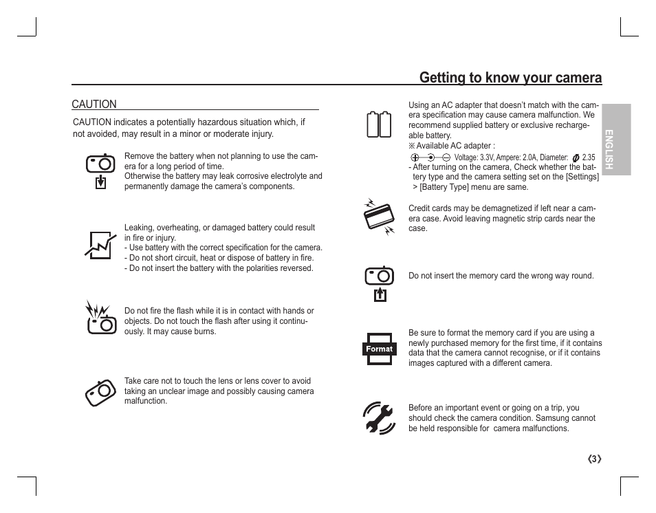 Getting to know your camera | Samsung KENOX S860 User Manual | Page 4 / 98