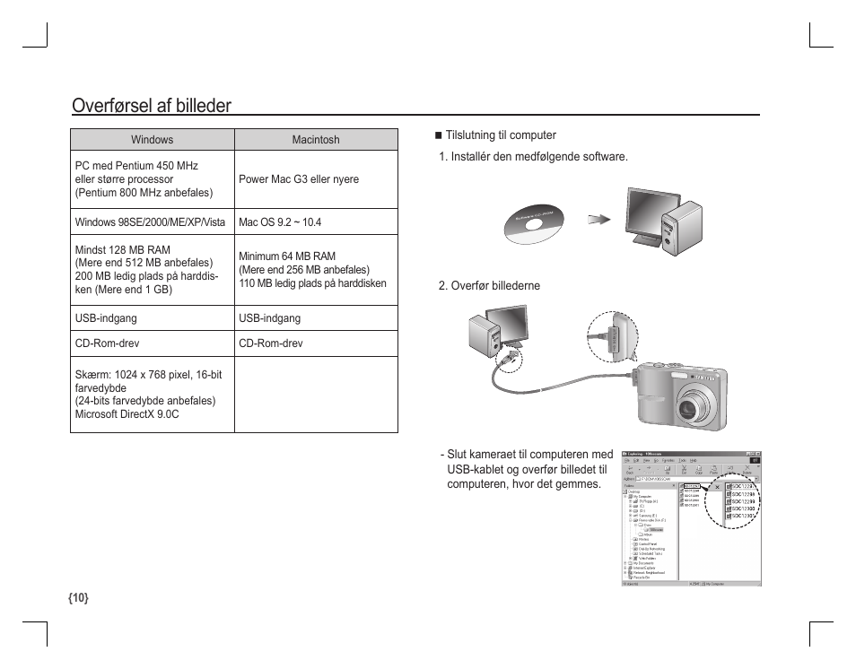 Overførsel af billeder | Samsung KENOX S860 User Manual | Page 75 / 98