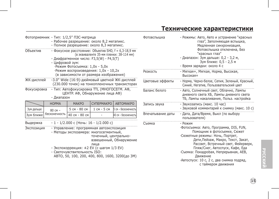 Технические характеристики | Samsung I80 User Manual | Page 116 / 122