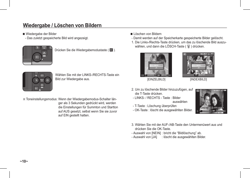 Wiedergabe / löschen von bildern | Samsung I80 User Manual | Page 31 / 122