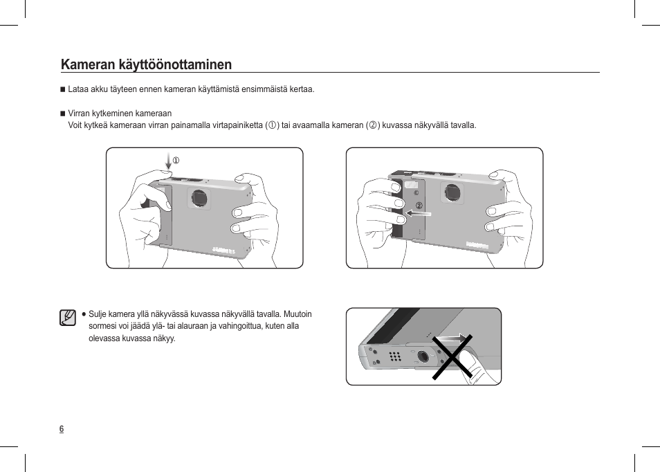 Kameran käyttöönottaminen | Samsung I80 User Manual | Page 47 / 122