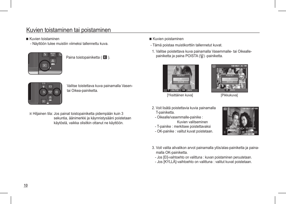 Kuvien toistaminen tai poistaminen | Samsung I80 User Manual | Page 51 / 122