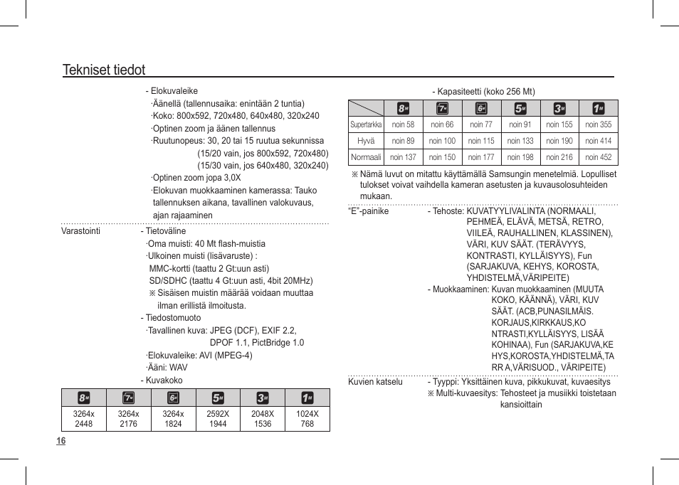 Tekniset tiedot, Ÿ¬ y d c b | Samsung I80 User Manual | Page 57 / 122