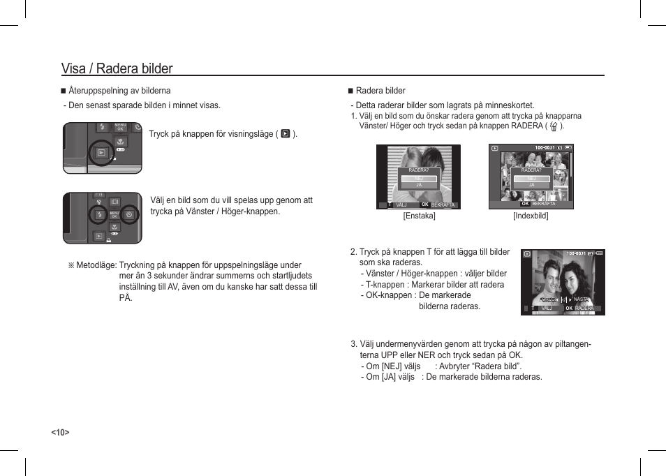 Visa / radera bilder | Samsung I80 User Manual | Page 71 / 122