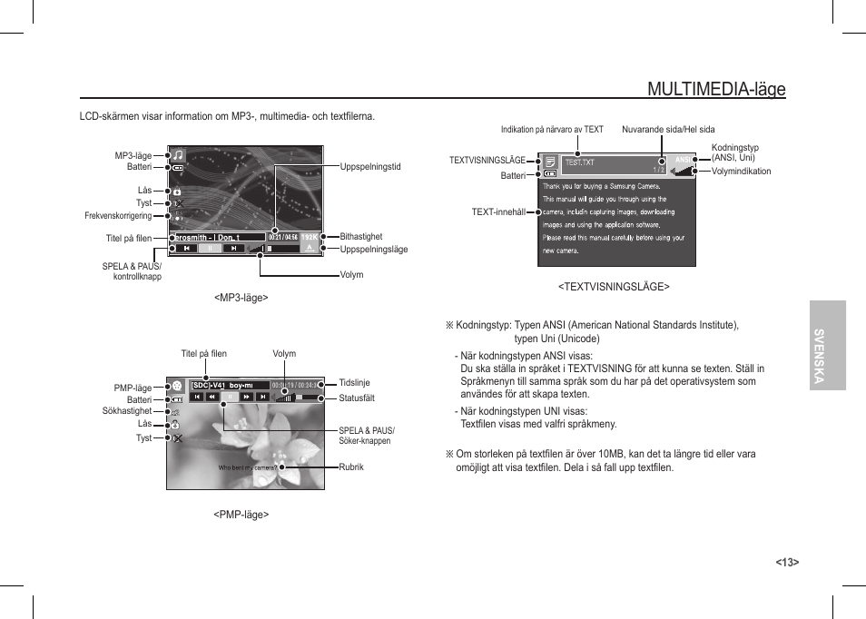 Multimedia-läge | Samsung I80 User Manual | Page 74 / 122