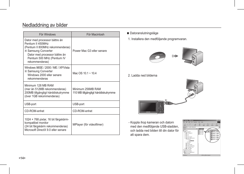 Nedladdning av bilder | Samsung I80 User Manual | Page 75 / 122