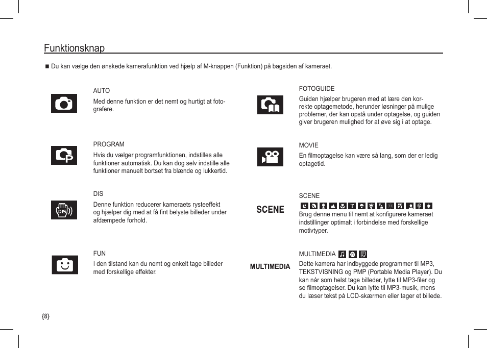 Funktionsknap | Samsung I80 User Manual | Page 89 / 122