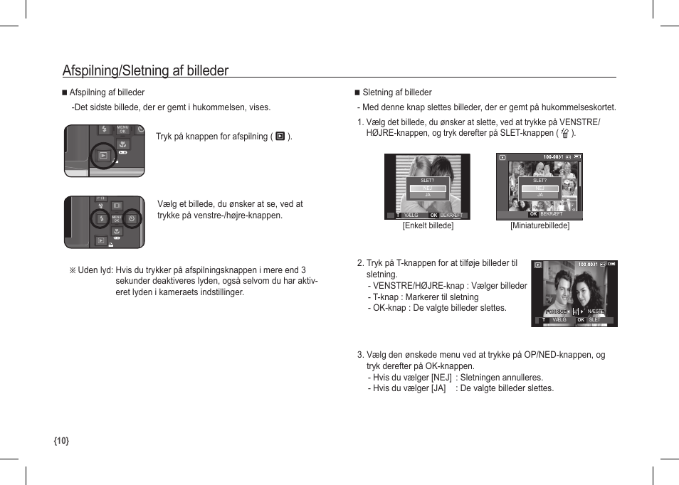 Afspilning/sletning af billeder | Samsung I80 User Manual | Page 91 / 122