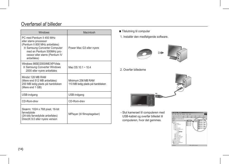 Overførsel af billeder | Samsung I80 User Manual | Page 95 / 122