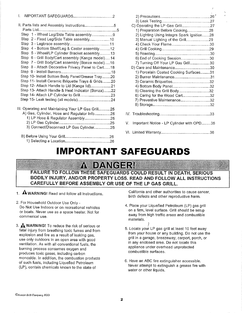 Important safeguards | Aussie LP 7462 User Manual | Page 2 / 36