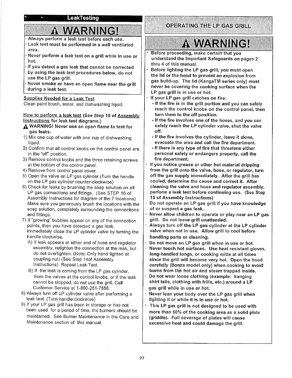 Warning | Aussie LP 7462 User Manual | Page 27 / 36