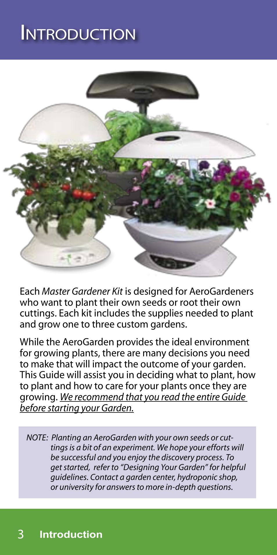 Ntroduction | AeroGarden 7-Pod User Manual | Page 4 / 32