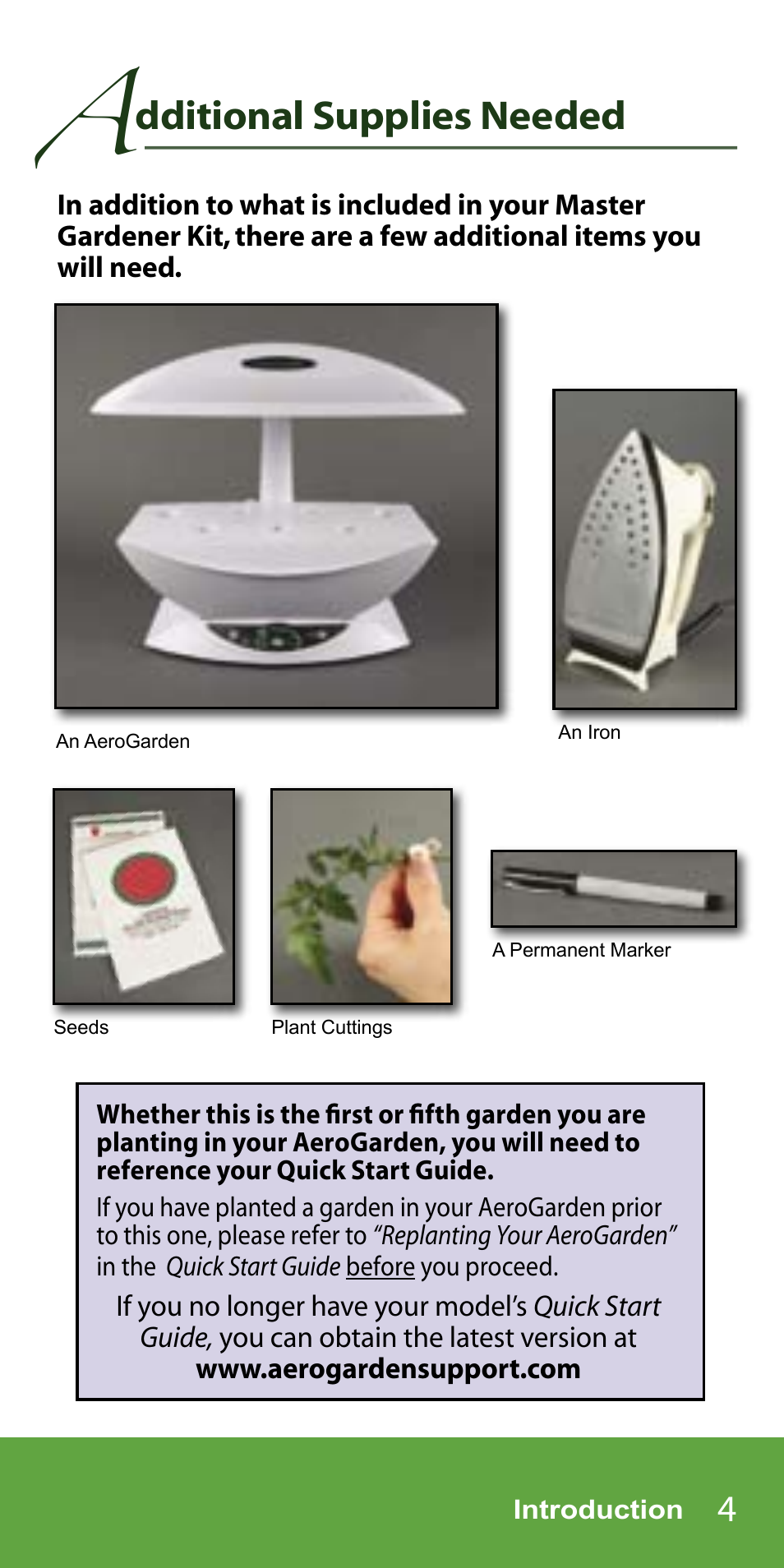 Dditional supplies needed | AeroGarden 7-Pod User Manual | Page 5 / 32