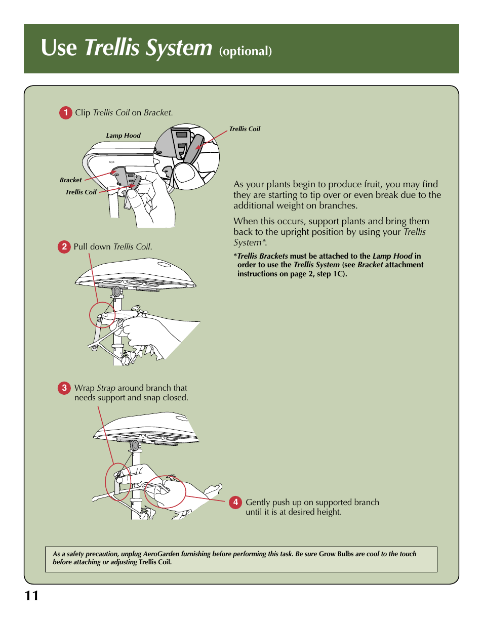 Use trellis system, Optional) | AeroGarden Deluxe 100733-WHT User Manual | Page 12 / 16