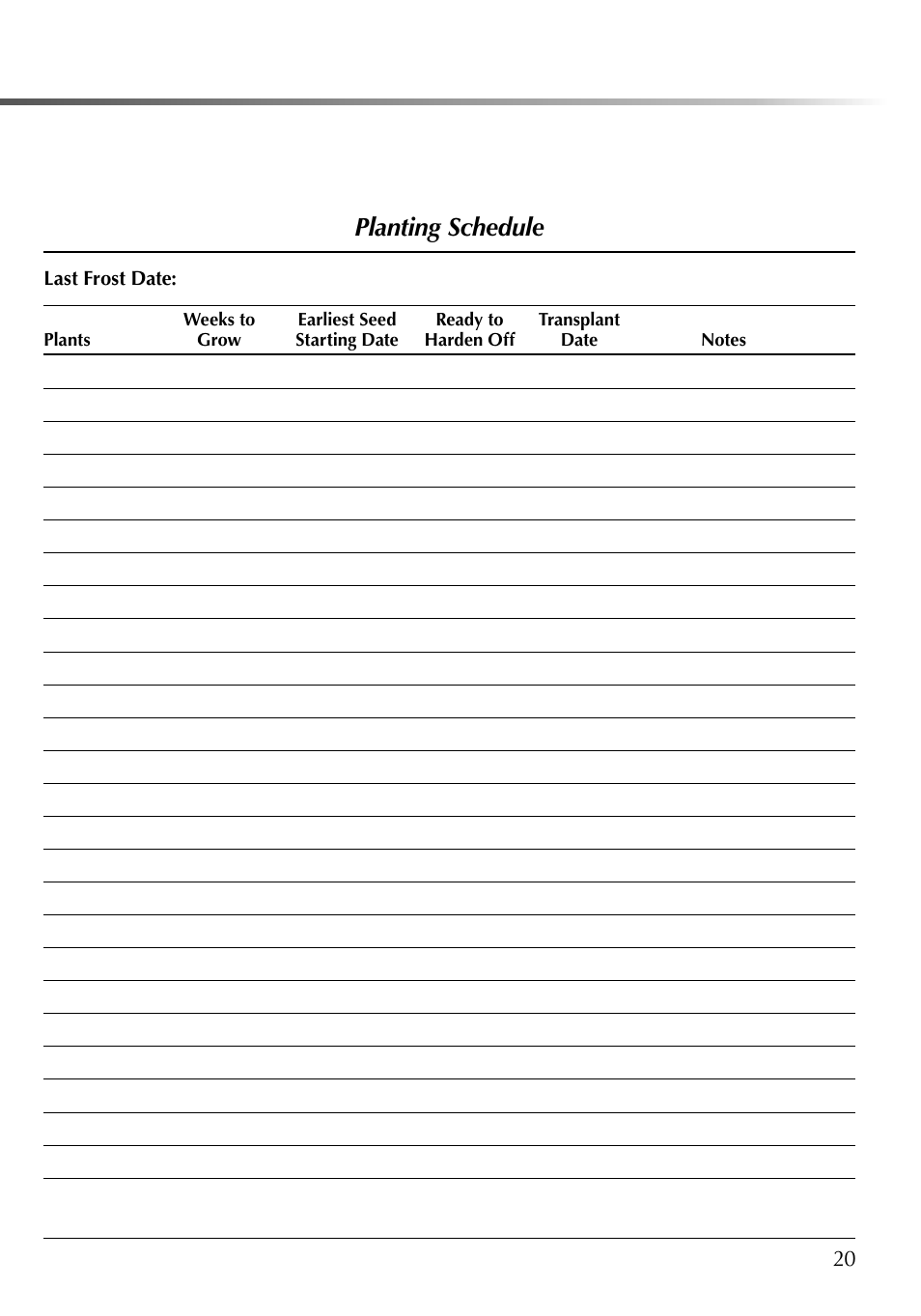 Planting schedule | AeroGarden 507140-0000 AD User Manual | Page 21 / 26