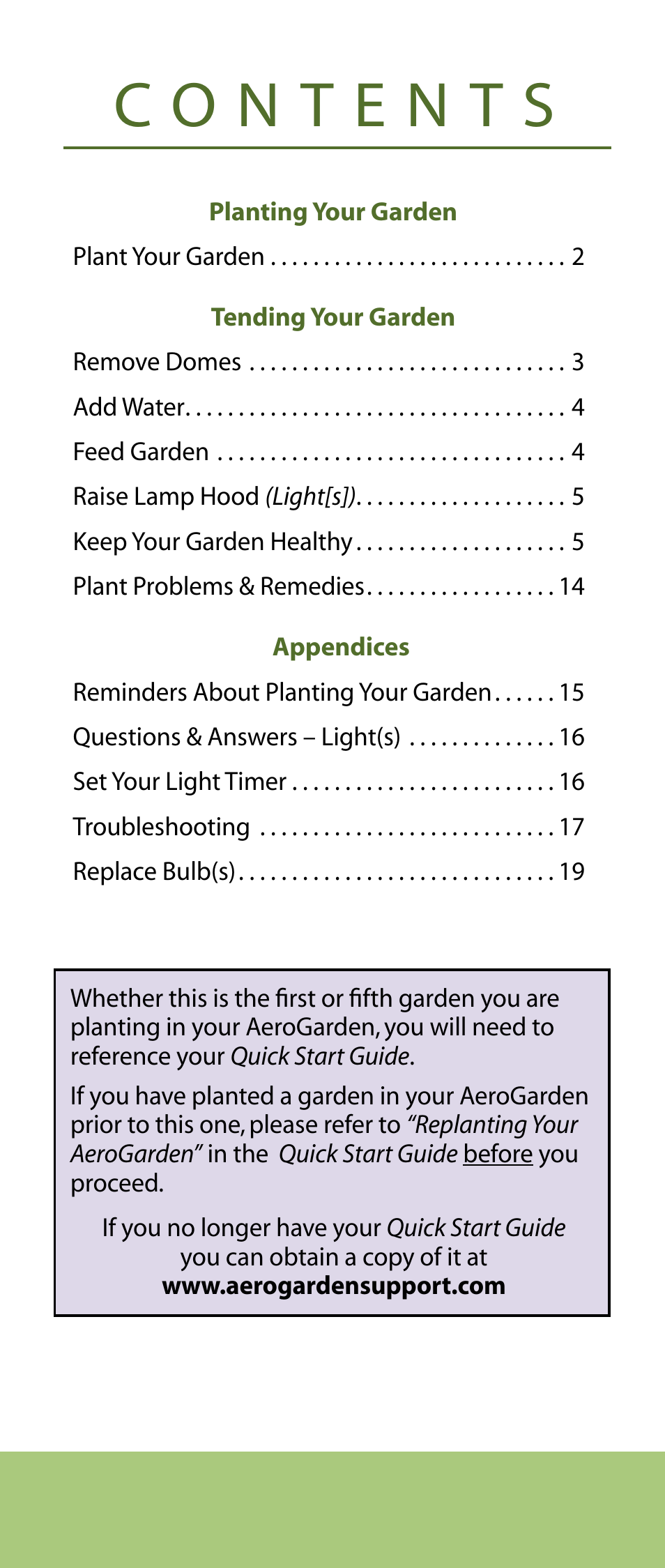 AeroGarden Flower Series User Manual | Page 2 / 22