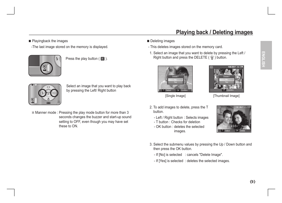 Playing back / deleting images | Samsung S1060 User Manual | Page 10 / 98