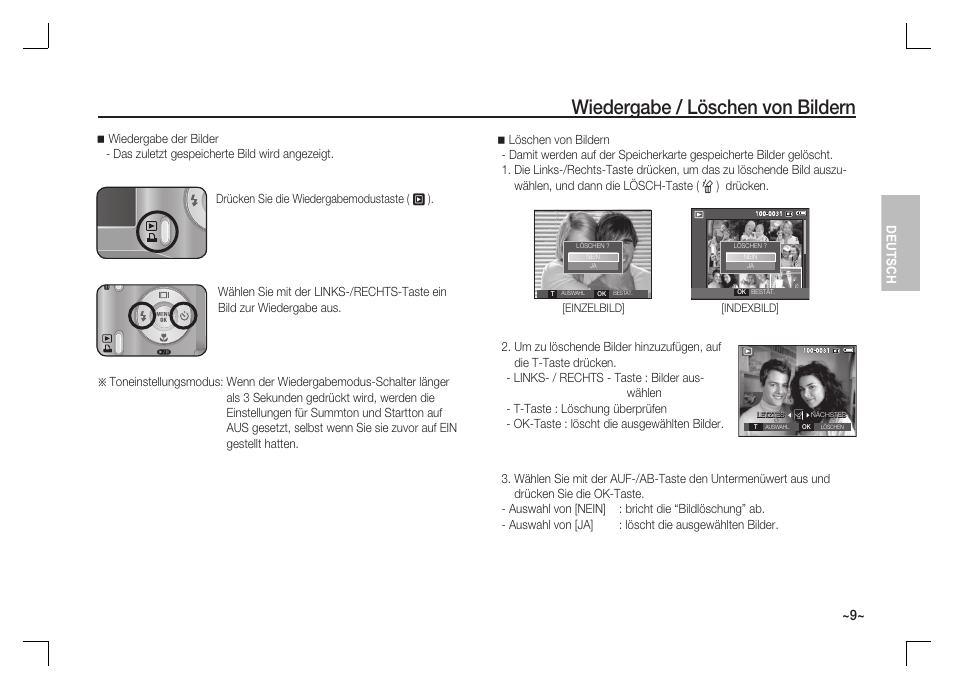 Wiedergabe / löschen von bildern | Samsung S1060 User Manual | Page 26 / 98