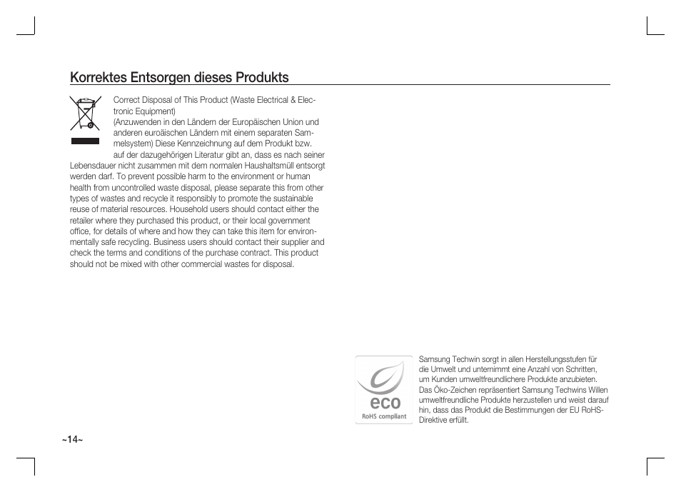 Korrektes entsorgen dieses produkts | Samsung S1060 User Manual | Page 31 / 98