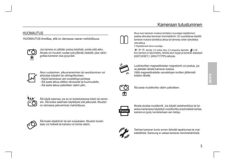 Kameraan tutustuminen | Samsung S1060 User Manual | Page 36 / 98