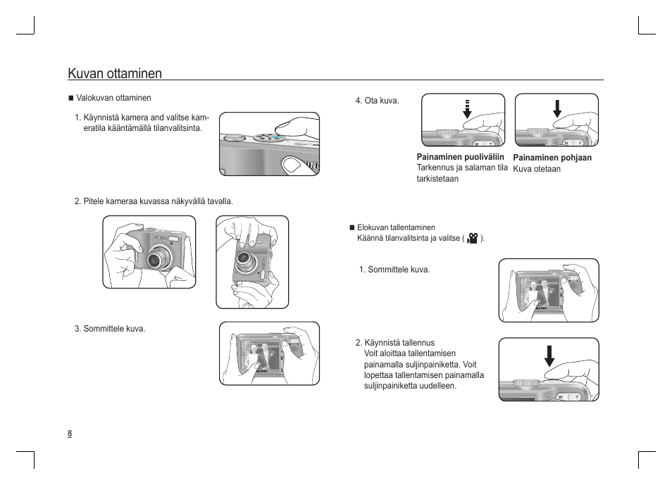 Kuvan ottaminen | Samsung S1060 User Manual | Page 41 / 98