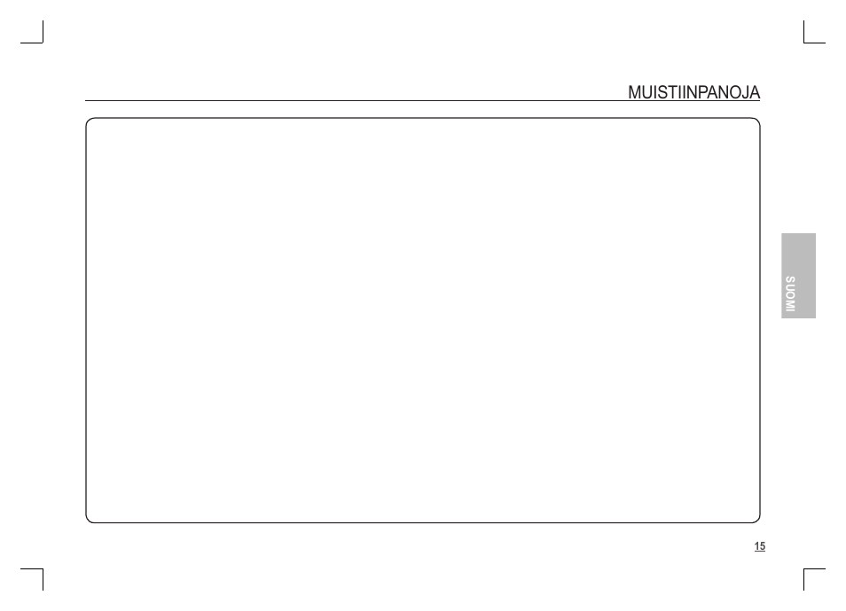 Muistiinpanoja | Samsung S1060 User Manual | Page 48 / 98