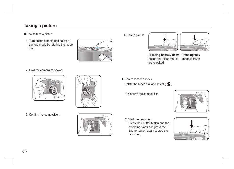 Taking a picture | Samsung S1060 User Manual | Page 9 / 98